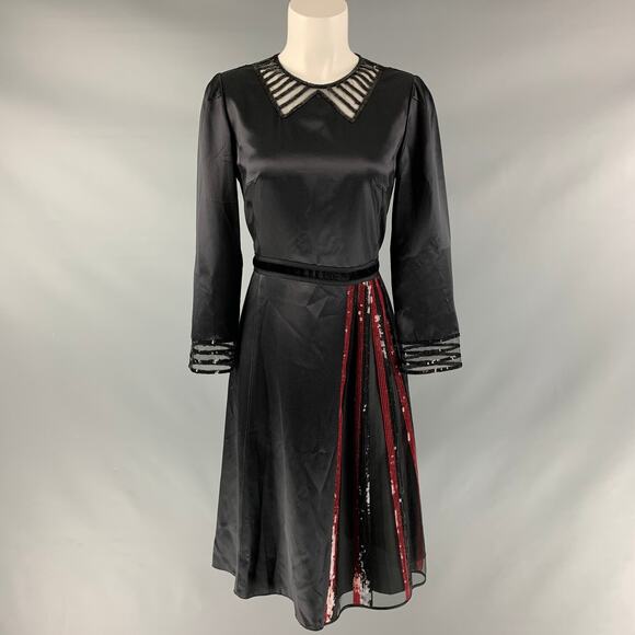 MARC JACOBS Size 4 Black Silk Solid A-Line Dress - Picture 1 of 4